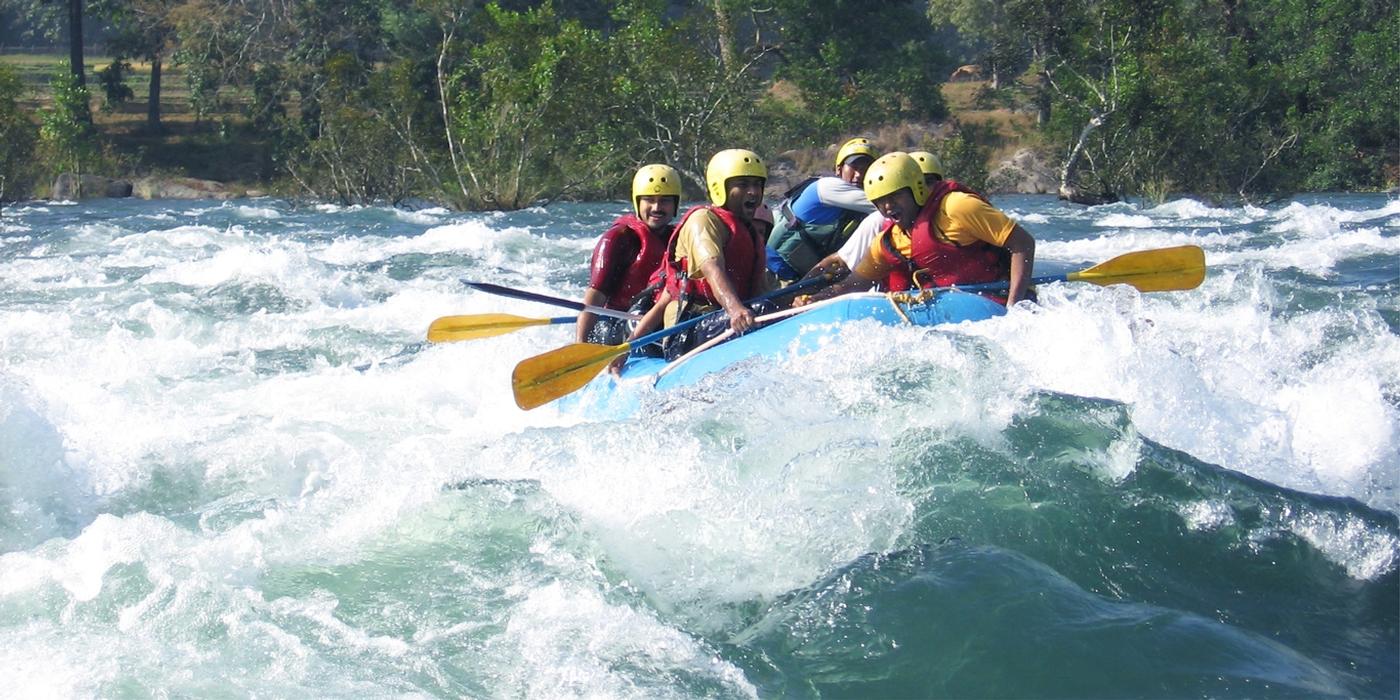 People enjoying rafting organised by Goa Rafting